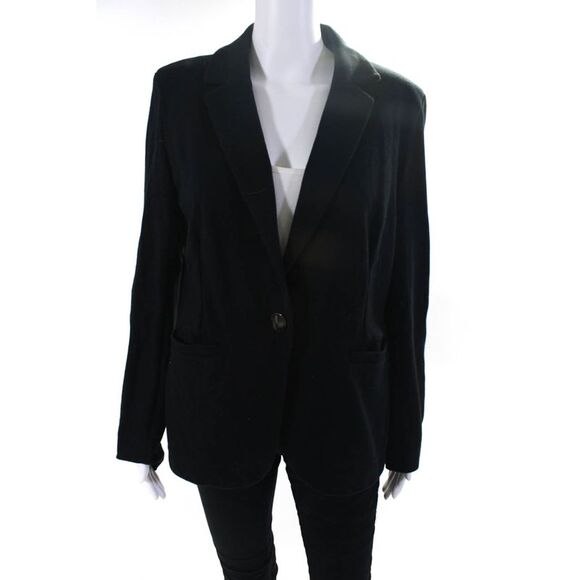 Kinly Jackets & Blazers - Kinly Womens Knit Unlined One Button Blazer Jacket Black Size Large
